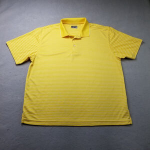 Championship Tour Polo Shirt Mens Size XL Yellow Striped Performance Golf